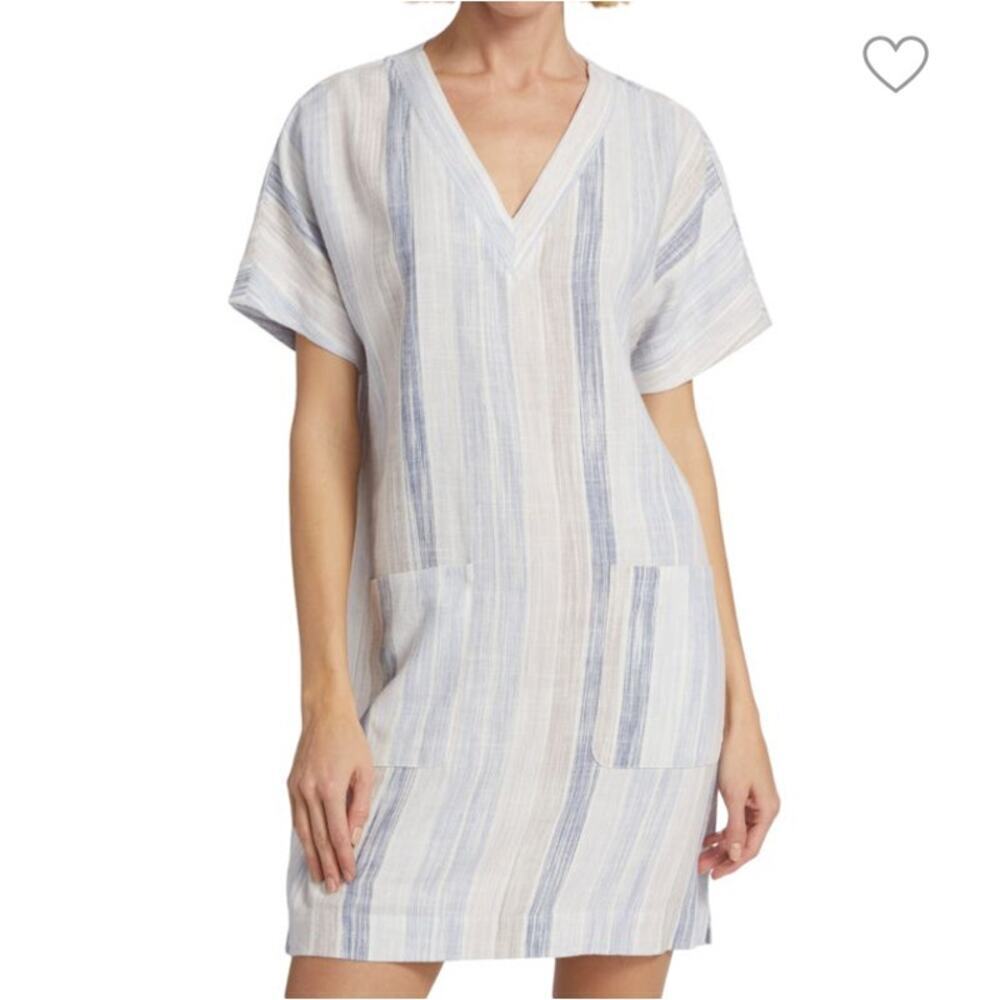 NWT Splendid Viola Striped Short Sleeve Linen Blend Dress Size Small
